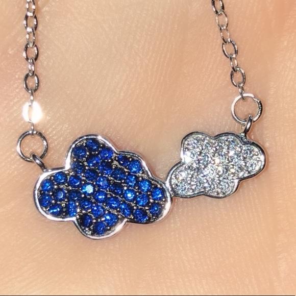 🆕PP 925 Made in Italy AAA Cz Clouds Clavicle 16" - Picture 3 of 6